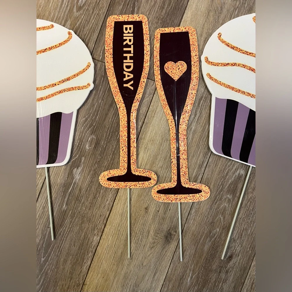 Birthday Yard Signs with Post